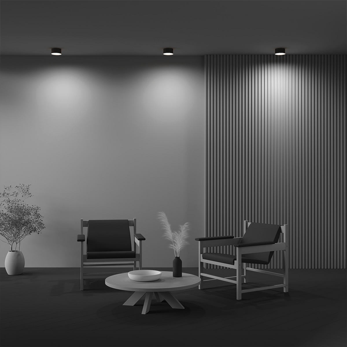 DECKENLEUCHTE  12/6 cm    - Schwarz, Modern, Metall (12/6cm) - MAYTONI