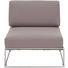 LOUNGEMITTELTEIL - Taupe/Edelstahlfarben, Design, Textil/Metall (77/77/77cm) - Amatio LOUNGEMITTELTEIL - Taupe/Edelstahlfarben, Design, Textil/Metall (77/77/77cm) - Amatio