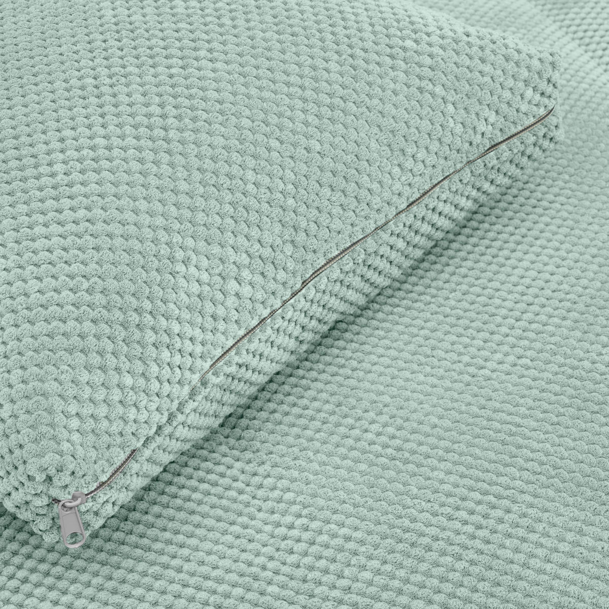 SCHLAFSOFA  mit Liegefunktion Velours Mintgrün  - Schwarz/Mintgrün, Design, Kunststoff/Textil (148/88/110cm) - Livetastic