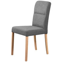 STUHL - Eichefarben/Grau, KONVENTIONELL, Holz/Textil (43/91/58cm)