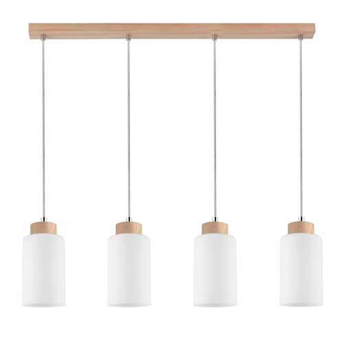 HÄNGELEUCHTE Bosco 75/110/9,5 cm   - Weiß, Basics, Glas/Holz (75/110/9,5cm)