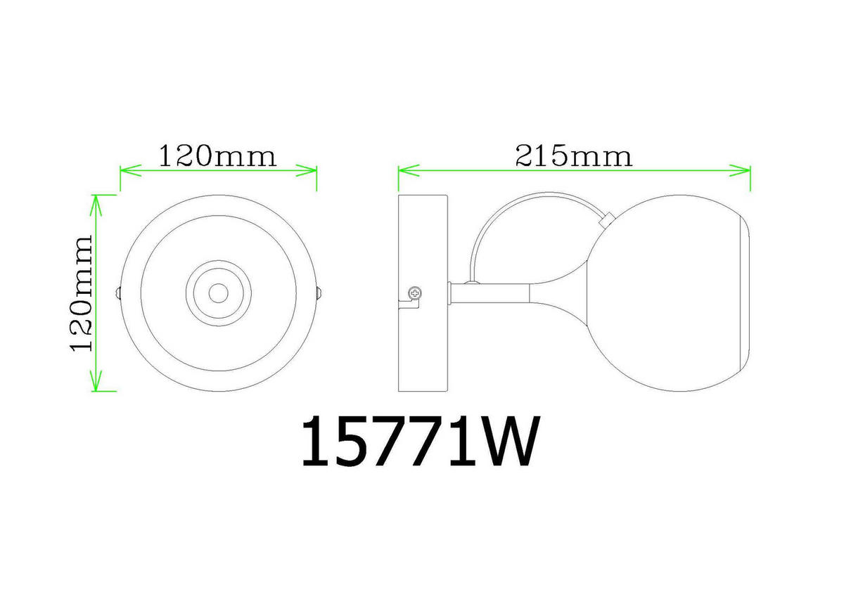 LED-WANDLEUCHTE 12/12 cm   - Goldfarben/Schwarzchrom, Design, Kunststoff/Metall (12/12cm) - Globo