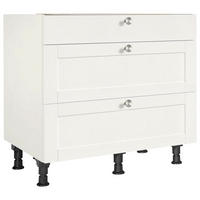 SCHUBKASTENUNTERSCHRANK 90/87/56 cm  in Weiß  - Edelstahlfarben/Weiß, MODERN, Holzwerkstoff/Metall (90/87/56cm) - Nobilia