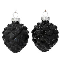 ORNAMENTE BRAD DE CRĂCIUN - negru, Konventionell, sticlă (5,00/5,00/7,00cm) - X-Mas