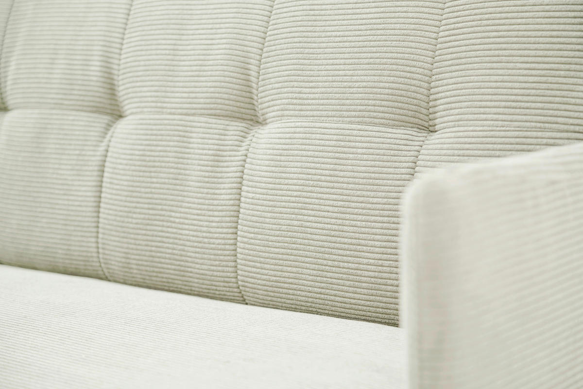SITZBANK in Textil Weiss  - Weiss/Schwarz, Design, Textil/Metall (206/85/69cm) - Johann Jakob