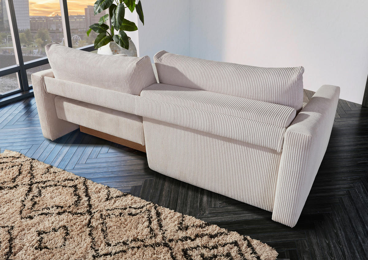 2,5-SEDAČKA, textil, béžová - čierna/béžová, Design, textil/plast (240/70/125cm) - Carryhome