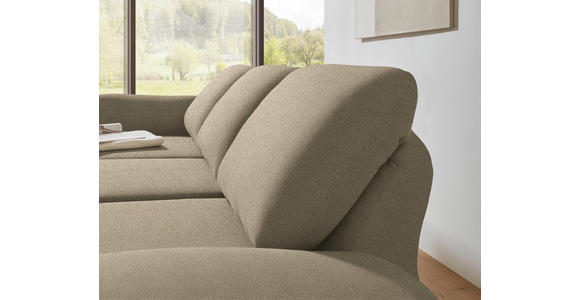 ECKSOFA  in Flachgewebe Hellbraun  175-224/255-365 cm  - Hellbraun/Schwarz, Design, Textil/Metall (175-224/255-365cm) - Dieter Knoll