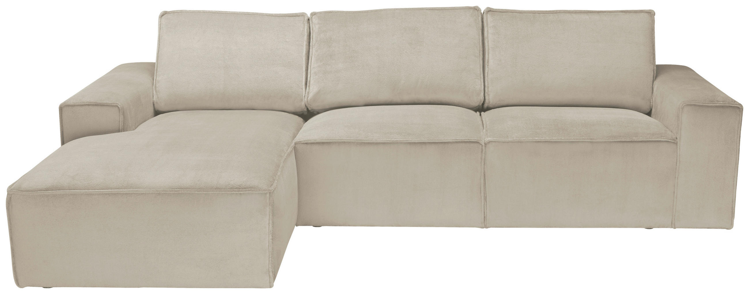 ECKSOFA Naturfarben Chenille  - Schwarz/Naturfarben, KONVENTIONELL, Kunststoff/Textil (168/272cm) - Carryhome