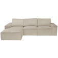 ECKSOFA Naturfarben Chenille - Schwarz/Naturfarben, KONVENTIONELL, Kunststoff/Textil (168/272cm) - Carryhome