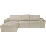 ECKSOFA Naturfarben Chenille  - Schwarz/Naturfarben, KONVENTIONELL, Kunststoff/Textil (168/272cm) - Carryhome