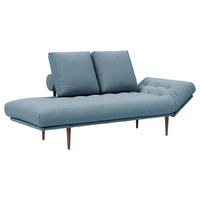 SCHLAFSOFA Flachgewebe Hellblau  - Eiche dunkel/Hellblau, Design, Holz/Textil (200/90/90cm) - Innovation