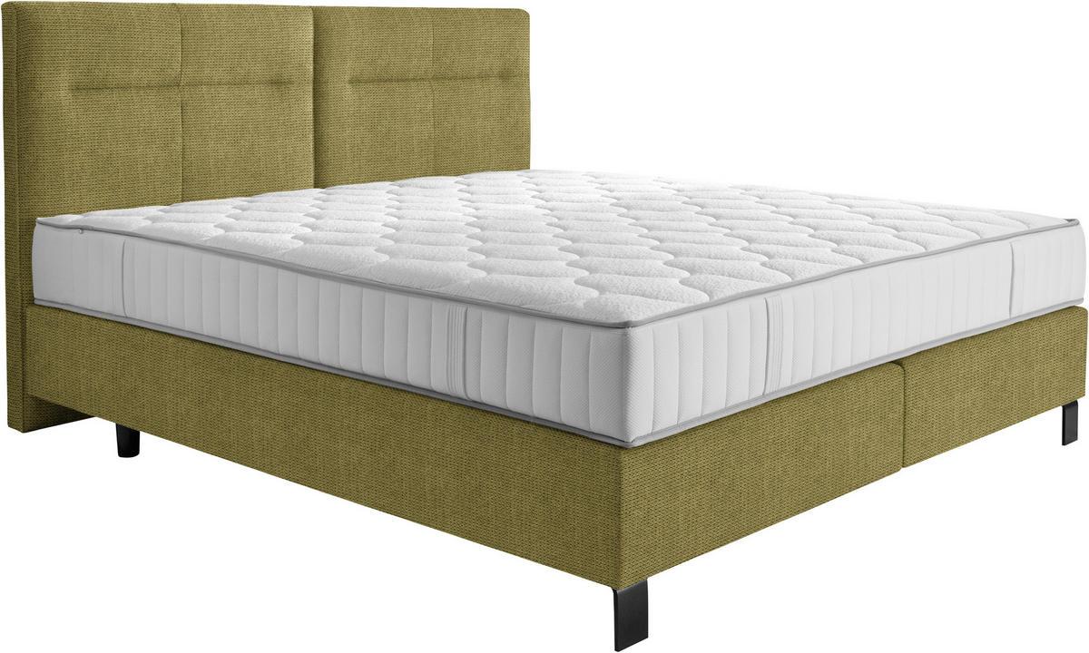 BOXSPRINGBETT 160/220 cm  in Grün  - Schwarz/Grün, Konventionell, Textil/Metall (160/220cm) - Esposa