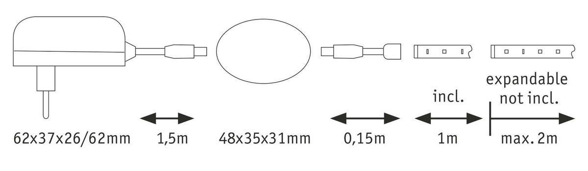 LED-STRIP  MaxLED 250  - Silberfarben, Basics, Kunststoff (100/1.25/0.3cm) - Paulmann