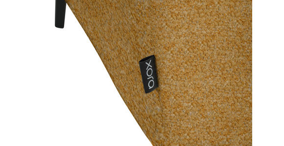 ECKSOFA in Chenille Currygelb 280/205 cm - Currygelb/Schwarz, Design, Textil/Metall (280/205cm) - Xora