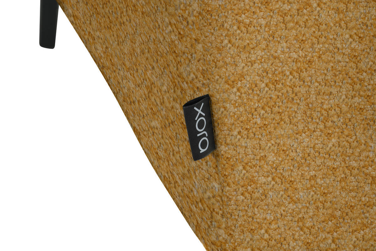 ECKSOFA in Chenille Currygelb  - Currygelb/Schwarz, Design, Textil/Metall (280/205cm) - MID.YOU