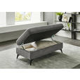 HOCKER Chenille, Flachgewebe Dunkelgrau  - Dunkelgrau/Schwarz, Design, Textil/Metall (131/45/83cm) - Dieter Knoll