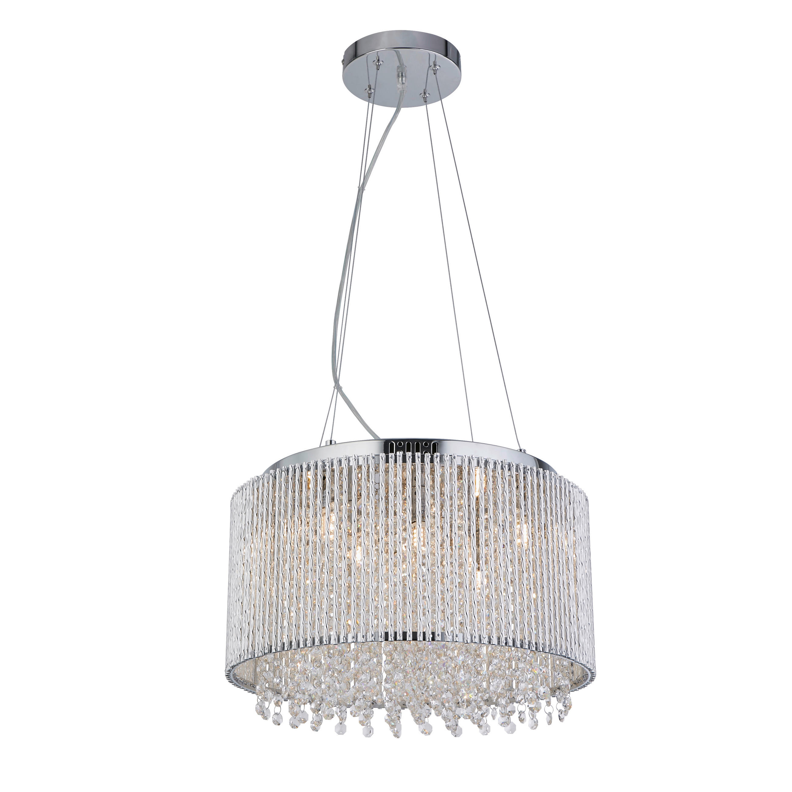 HÄNGLAMPA I KRISTALL Elise 41/142 cm  - kromfärg, Klassisk, metall/glas (41/142cm)
