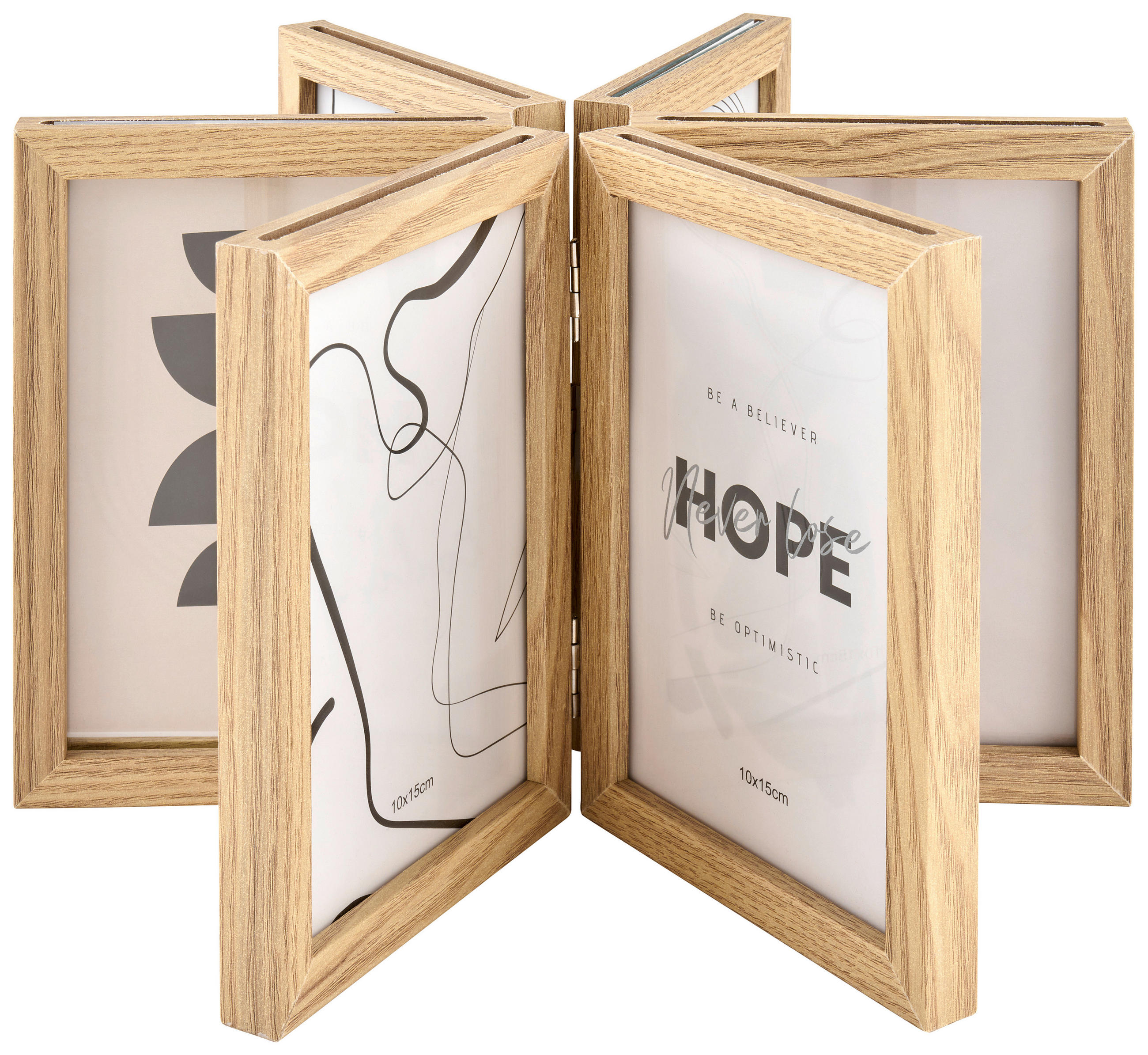 OKVIR ZA SLIKE Z LISTIČI       16,5/11,6/9 cm   - naravne barve, Basics, papir/kovina (16,5/11,6/9cm) - Monee