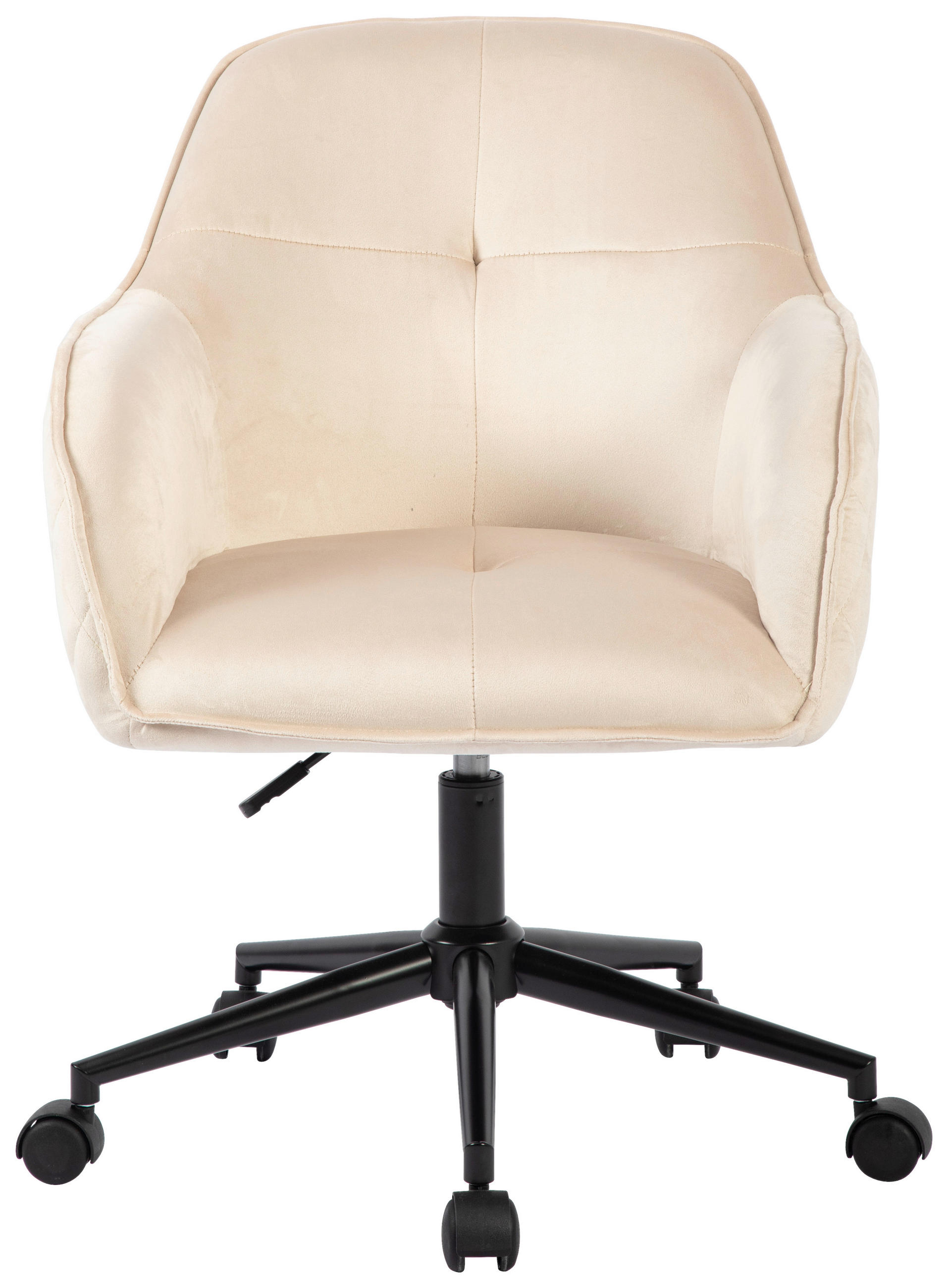 DREHSTUHL Samt Schwarz, Beige  - Beige/Schwarz, MODERN, Kunststoff/Textil (58/82/90/62cm) - MID.YOU