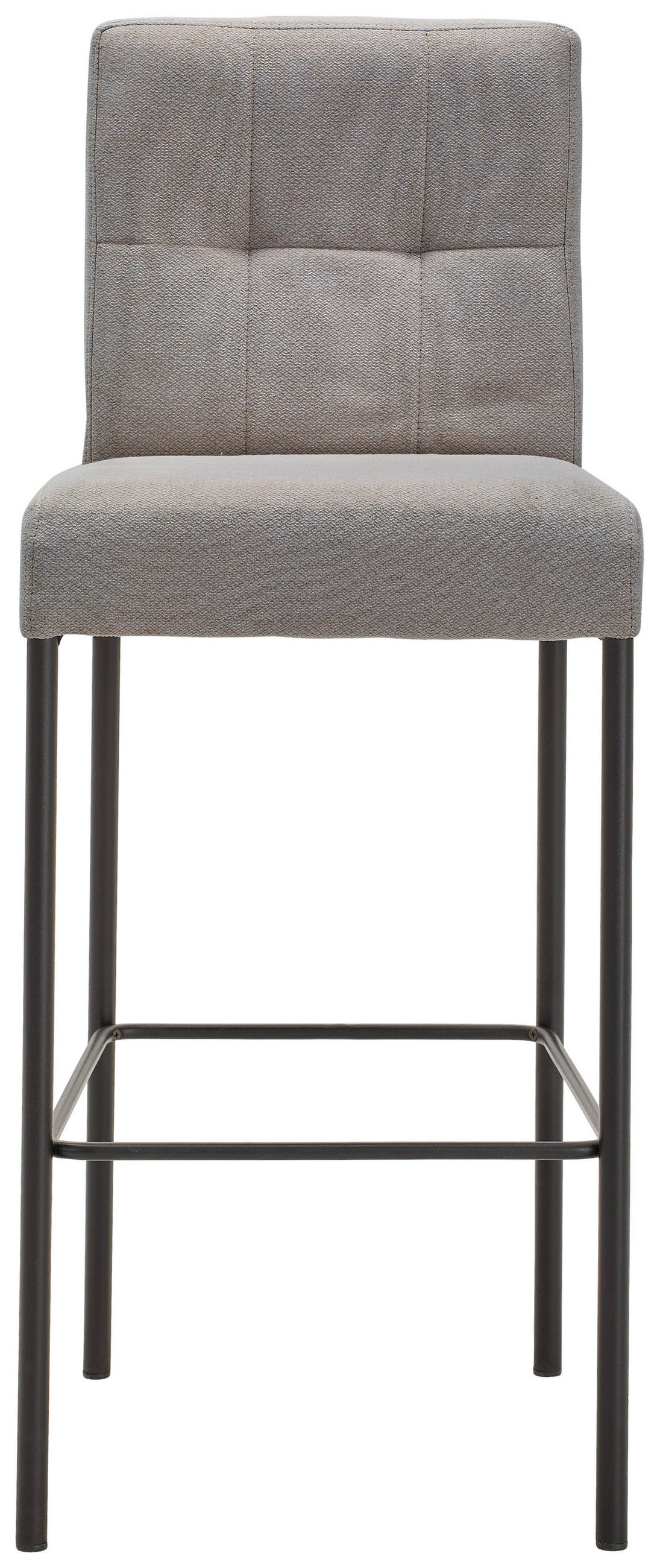 BARHOCKER Webstoff Schwarz, Hellgrau Eisen Stoffauswahl  - Hellgrau/Schwarz, Design, Textil/Metall (42/102/50cm) - home24
