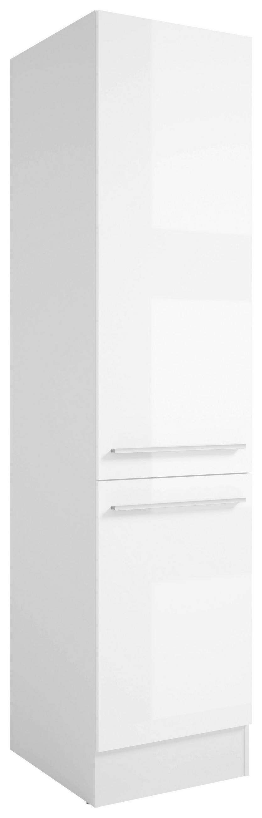 APOTHEKERSCHRANK 50/211/57 cm  in Weiß, Weiß Hochglanz  - Weiß Hochglanz/Silberfarben, Design, Holzwerkstoff/Kunststoff (50/211/57cm) - MID.YOU