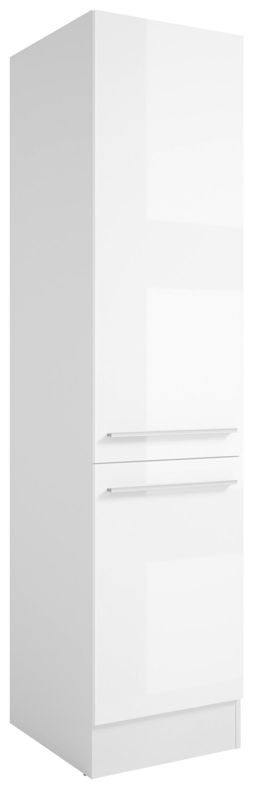 APOTHEKERSCHRANK 50/211/57 cm  in Weiß, Weiß Hochglanz  - Weiß Hochglanz/Silberfarben, Design, Holzwerkstoff/Kunststoff (50/211/57cm) - MID.YOU