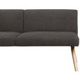 ECKBANK 172/238 cm Webstoff Dunkelgrau Eiche vollmassiv   - Eichefarben/Dunkelgrau, KONVENTIONELL, Holz/Textil (172/238cm) - Linea Natura