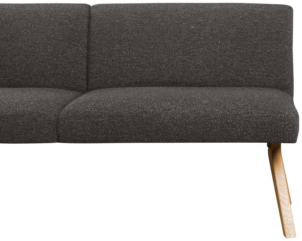 ECKBANK 172/218 cm Webstoff Dunkelgrau Eiche vollmassiv   - Eichefarben/Dunkelgrau, KONVENTIONELL, Holz/Textil (172/218cm) - Linea Natura
