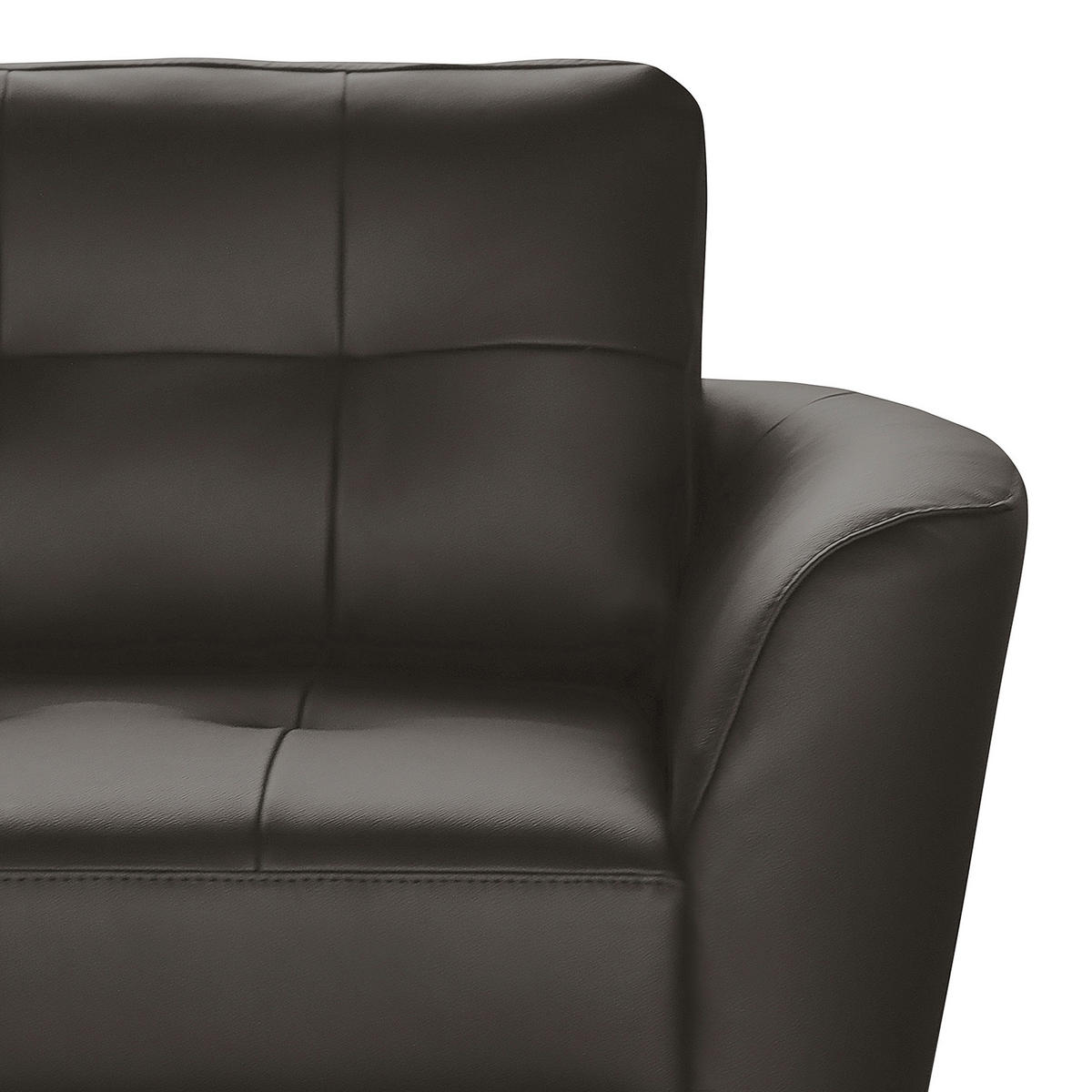 ECKSOFA in Lederlook Echtleder Dunkelbraun  - Dunkelbraun/Buchefarben, Design, Leder/Holz (190/236cm) - Livetastic