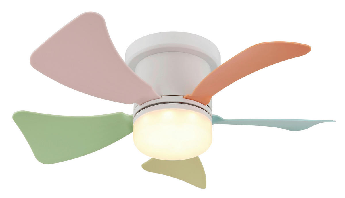 STROPNI VENTILATOR  HINES //3000-6500 K// - bela/večbarvno, Basics, kovina/umetna masa (40,6/13cm)