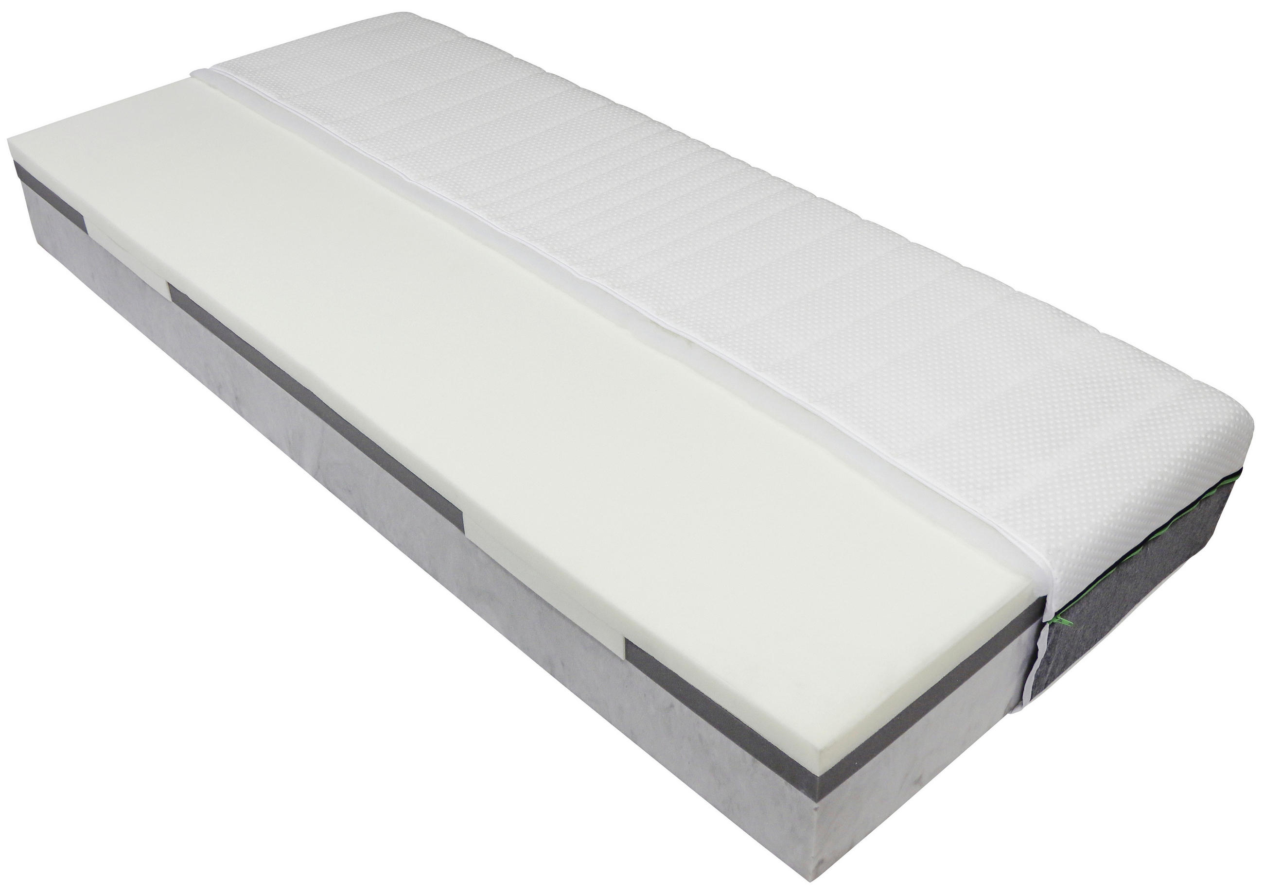 Thumbnail - Beco Kaltschaummatratze, Grau, Weiß, Textil, Füllung: Polyester, rechteckig, 100x200 cm, Made in Germany, Oeko-Tex® Stan...