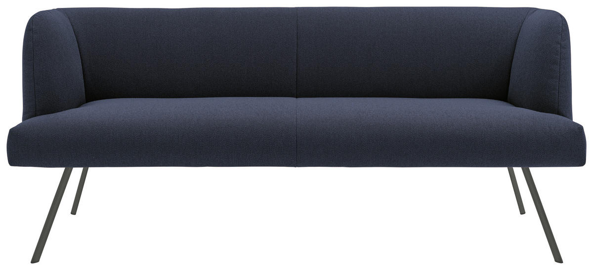 SITZBANK in Metall, Textil Anthrazit, Dunkelblau  - Anthrazit/Dunkelblau, Design, Textil/Metall (200/87/64cm) - Venjakob