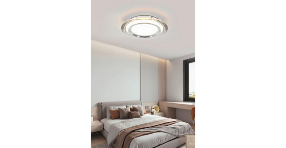 LED-DECKENLEUCHTE 35/6 cm   - Chromfarben/Transparent, Design, Kunststoff/Metall (35/6cm) - Novel