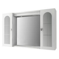 TÜKRÖS SZEKRÉNY 94/60/17 cm  - króm/fehér, Basics, faalapú anyag/Üveg (94/60/17cm) - Welnova