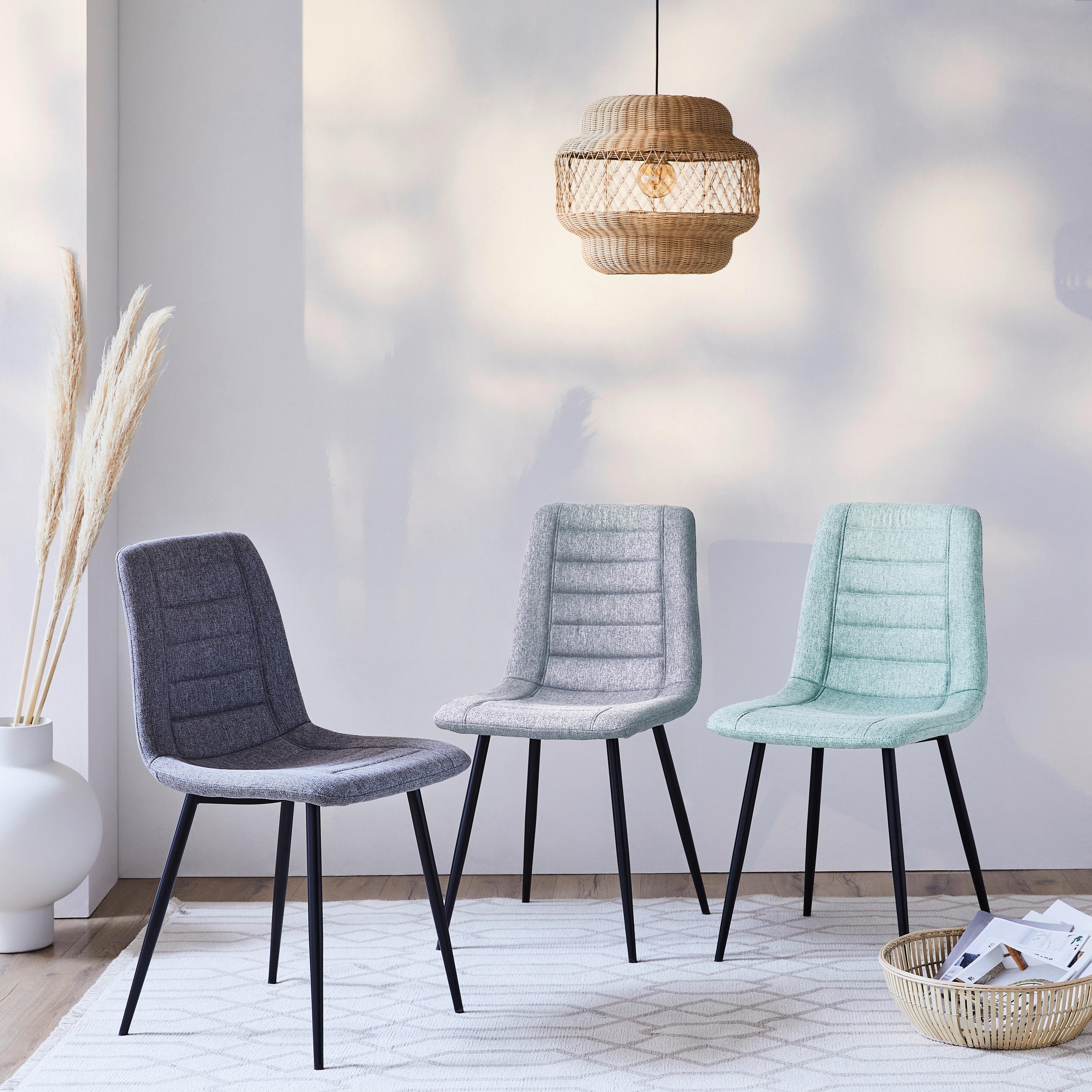 STOL, kovina, tekstil črna, temno siva - temno siva/črna, Design, kovina/tekstil (45/86/55cm) - Xora