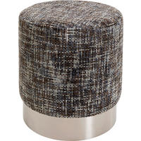 HOCKER Webstoff Silberfarben, Dunkelgrau  - Dunkelgrau/Silberfarben, KONVENTIONELL, Textil/Metall (39/47/39cm) - Kare-Design