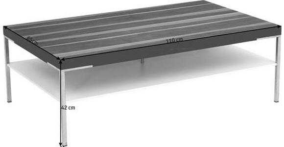 COUCHTISCH in Holz, Holzwerkstoff 110/65/42 cm - Eichefarben/Silberfarben, KONVENTIONELL, Holz/Holzwerkstoff (110/65/42cm) - Moderano