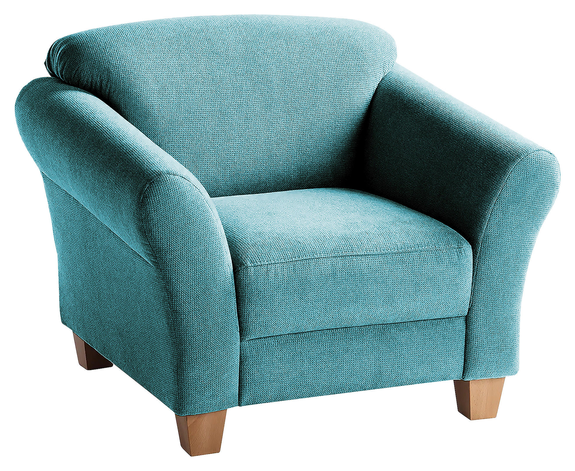 SESSEL in Flachgewebe Petrol - Petrol/Naturfarben, Konventionell, Holz/Textil (101/84/89cm) - Sit & More