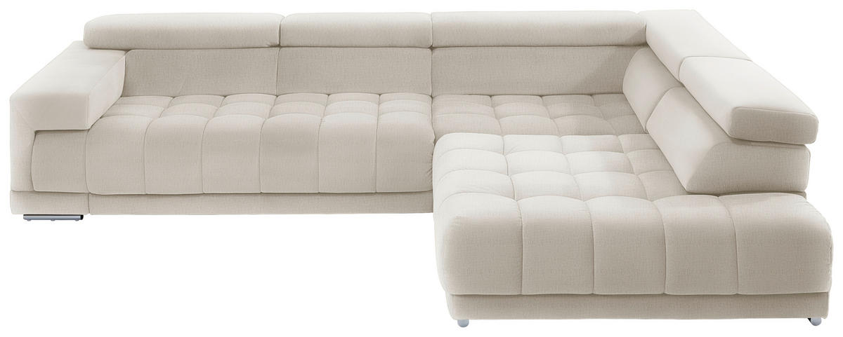 HÖRNSOFFA i mikrofiber beige  - beige/silver, Design, metall/textil (190/335cm) - Beldomo Speed