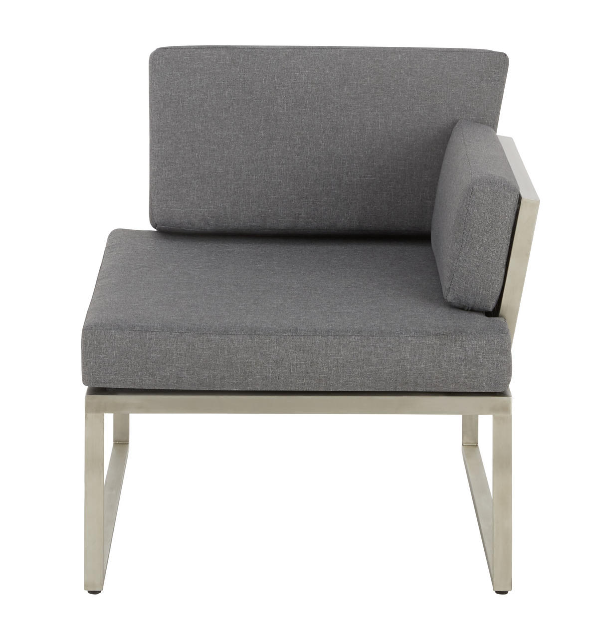 LOUNGEENDTEIL  - Edelstahlfarben/Dunkelgrau, Modern, Textil/Metall (70/75/83cm) - Amatio
