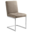 SCHWINGSTUHL  in Stahl Mikrofaser  - Sandfarben/Edelstahlfarben, Design, Textil/Metall (45/91/58cm) - Moderano