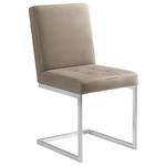 SCHWINGSTUHL  in Stahl Mikrofaser  - Sandfarben/Edelstahlfarben, Design, Textil/Metall (45/91/58cm) - Moderano