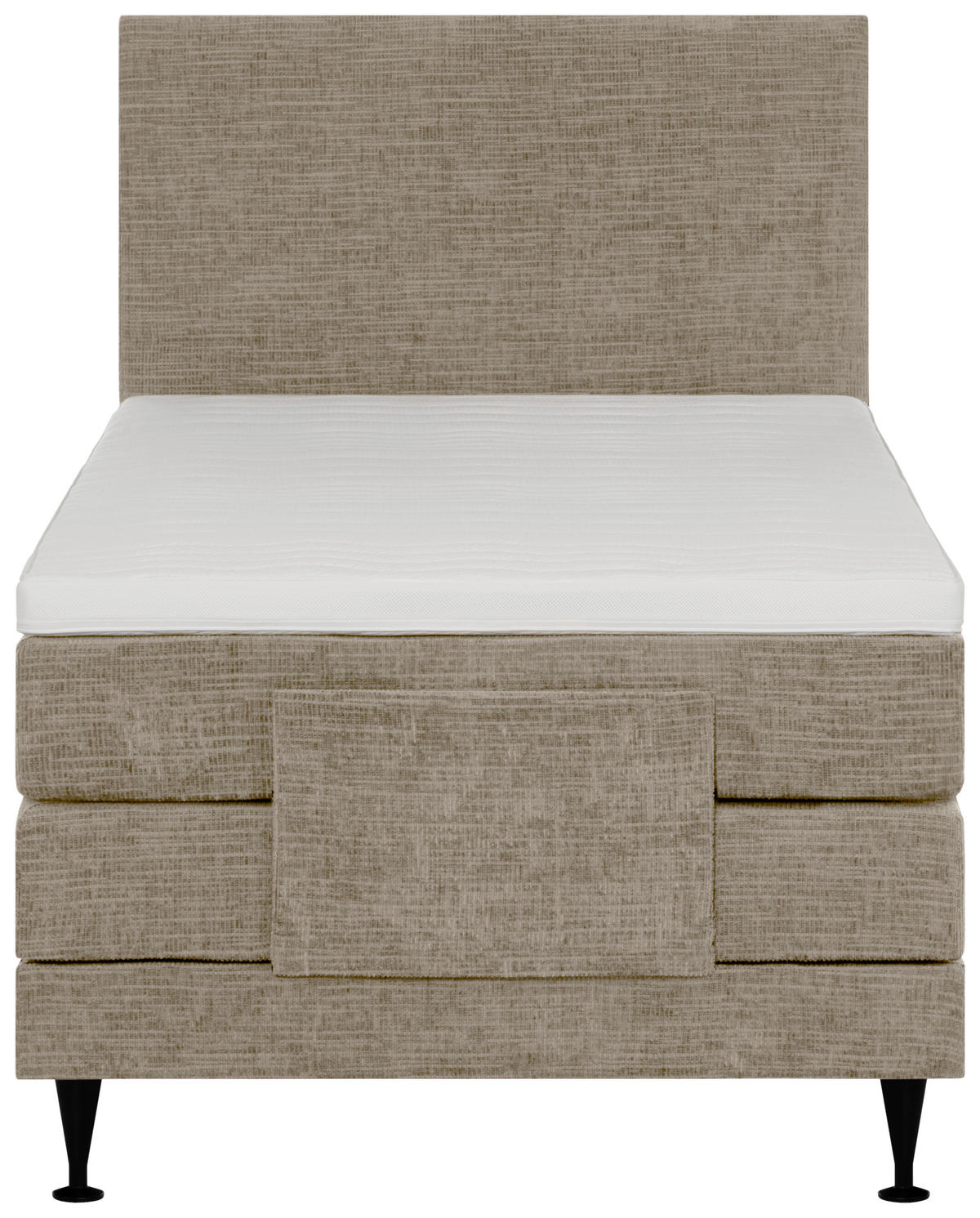 BOXSPRINGBETT 100/200 cm  Graubraun  - Graubraun/Schwarz, Konventionell, Holzwerkstoff/Textil (100/200cm) - Welnova