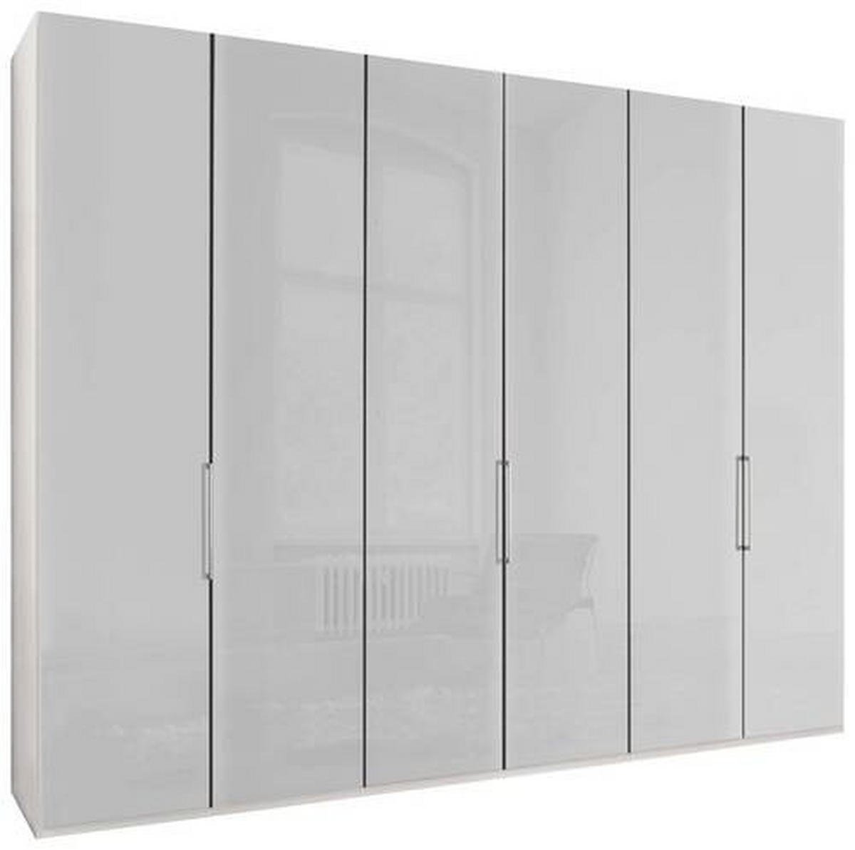 FALTTÜRENSCHRANK in Weiss  - Chromfarben/Weiss, Konventionell, Glas/Holzwerkstoff (300/236/58cm) - Dieter Knoll