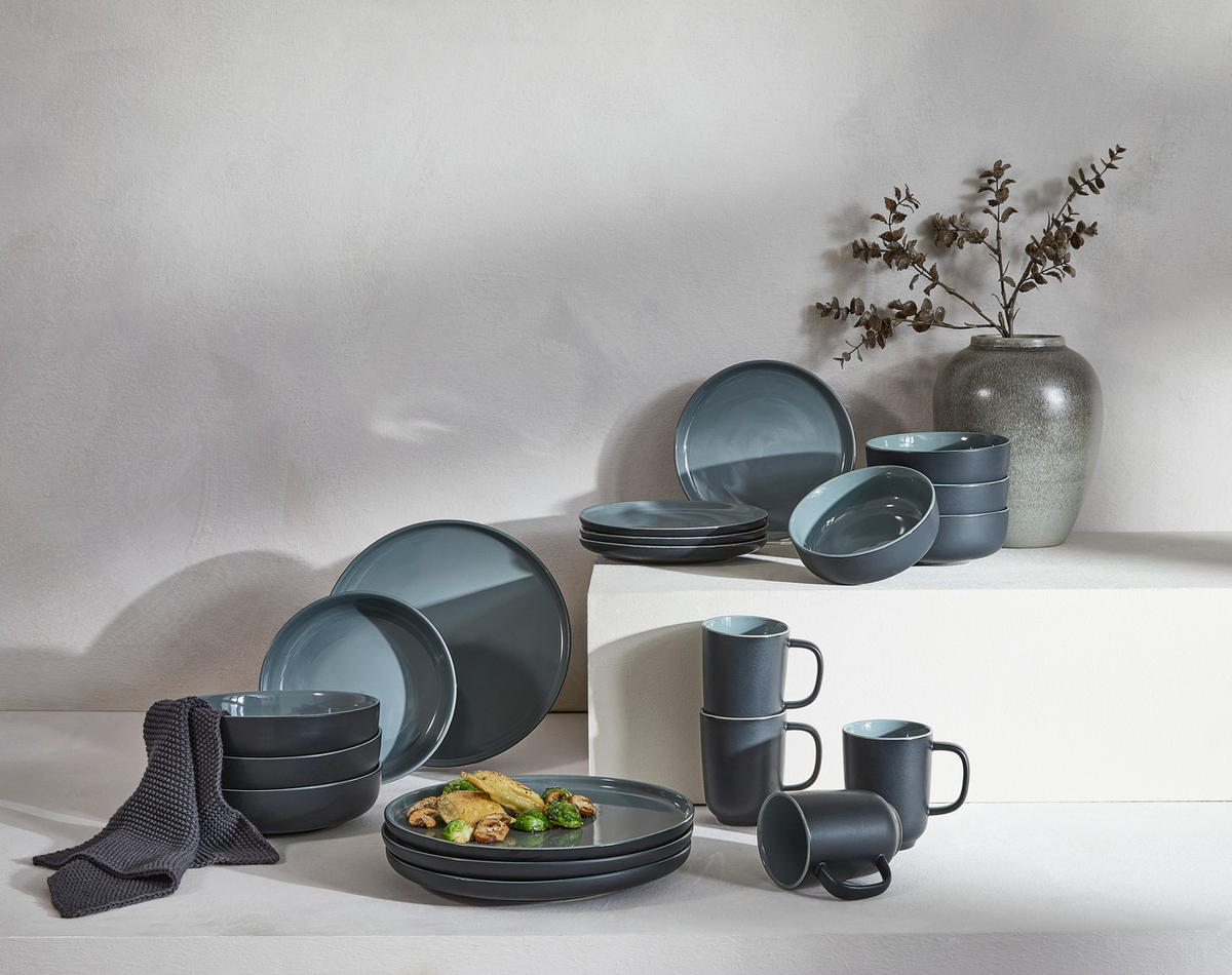 KOMBINOVANÁ SOUPRAVA, 20dílné, porcelán - černá, Basics, keramika - Ritzenhoff Breker