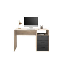 MLADINSKA PISALNA MIZA leseni material barve grafita, barve hrasta  - črna/barve hrasta, Konvencionalno, umetna masa/leseni material (120/75/54cm) - Hom`in