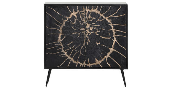 KOMMODE in 90/90/40 cm - Goldfarben/Schwarz, Design, Holz/Metall (90/90/40cm) - Landscape