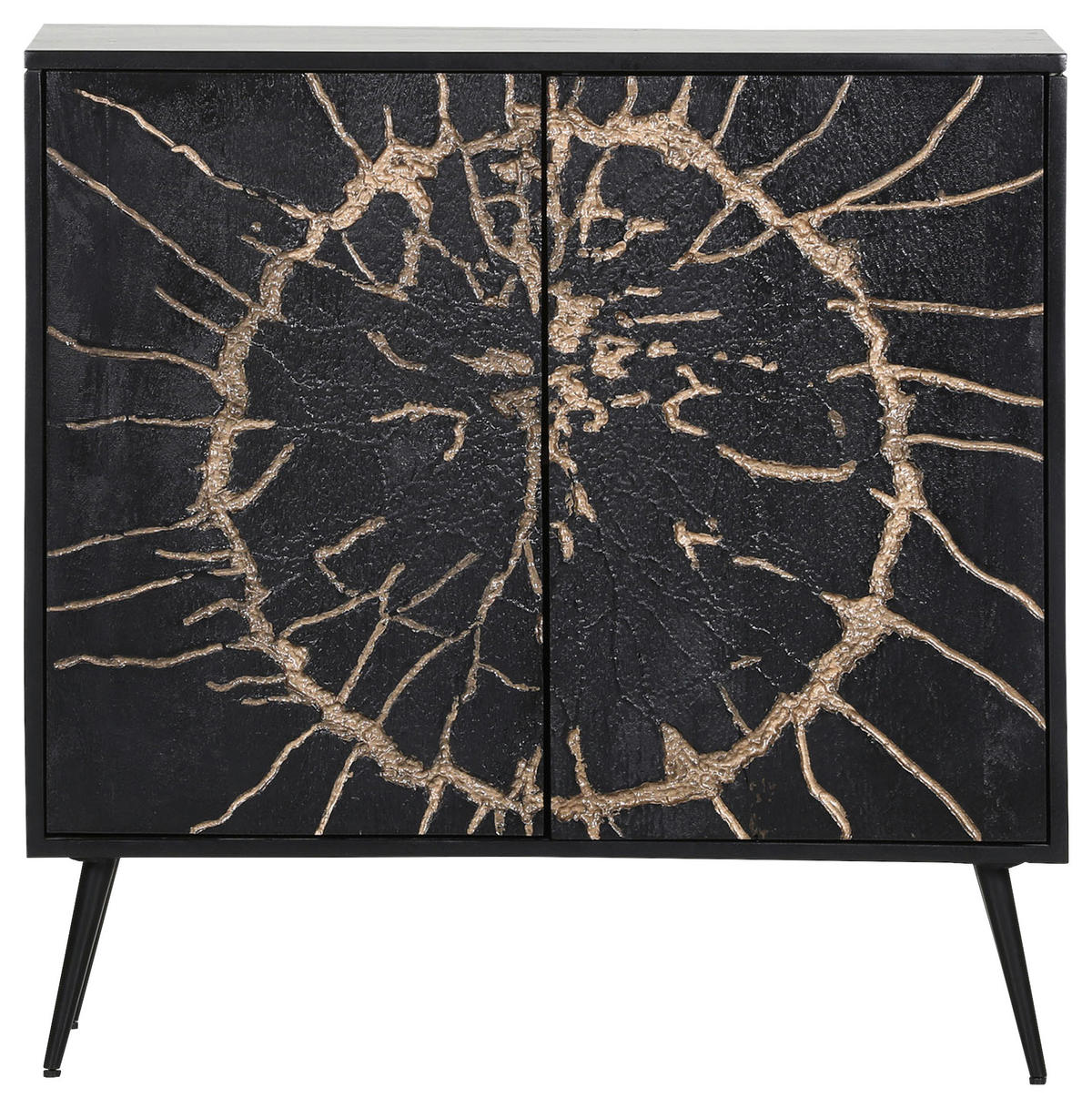 KOMMODE  in 90/90/40 cm  - Goldfarben/Schwarz, Design, Holz/Metall (90/90/40cm) - Landscape