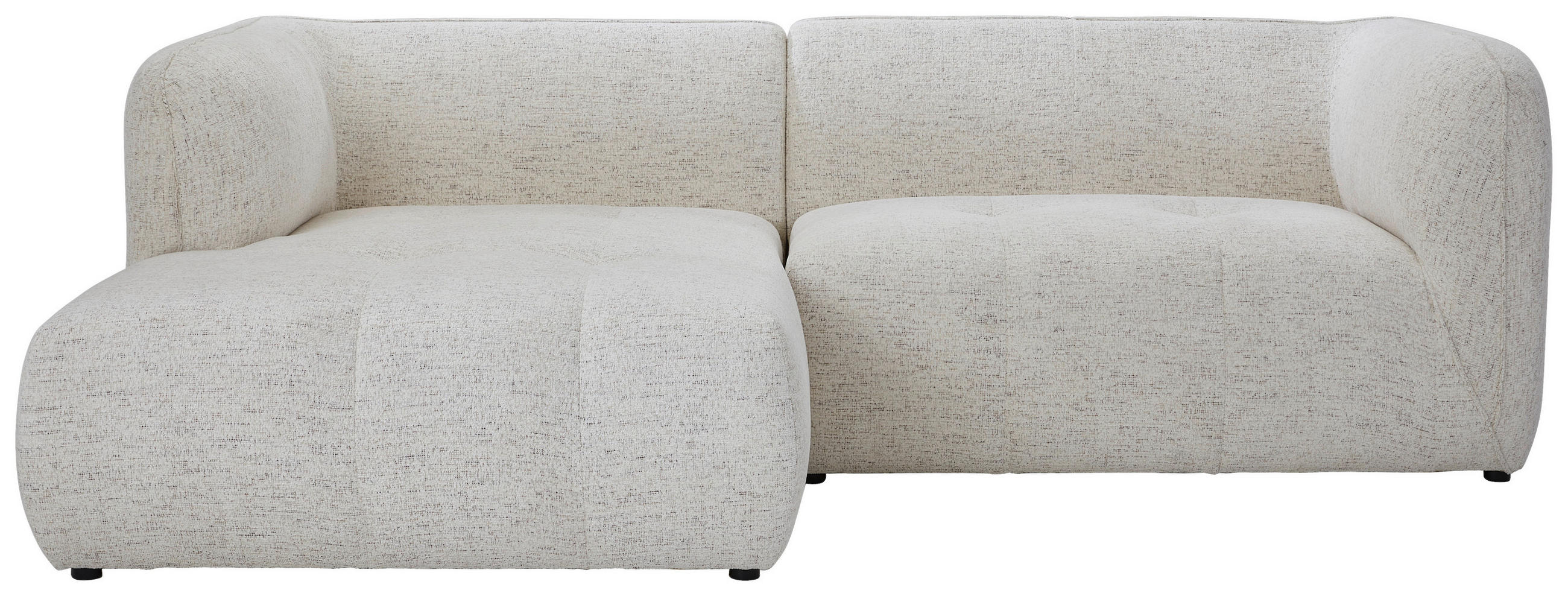 ECKSOFA Creme Chenille  - Creme/Schwarz, KONVENTIONELL, Kunststoff/Textil (164/255cm) - Ambia Home