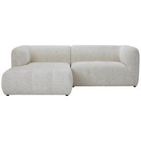 ECKSOFA  in Chenille Creme  164/255 cm  - Creme/Schwarz, KONVENTIONELL, Kunststoff/Textil (164/255cm) - Carryhome